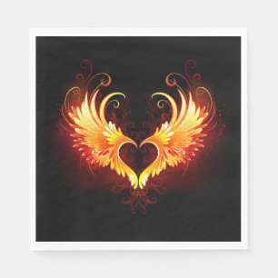 Angel Fire Heart with Wings Napkin