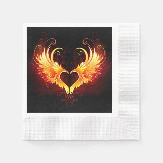Angel Fire Heart with Wings Napkin (Front)