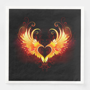 Angel Fire Heart with Wings Napkin