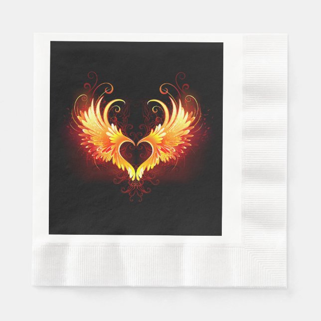 Angel Fire Heart with Wings Napkin (Front)