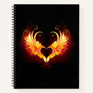 Angel Fire Heart with Wings Notebook