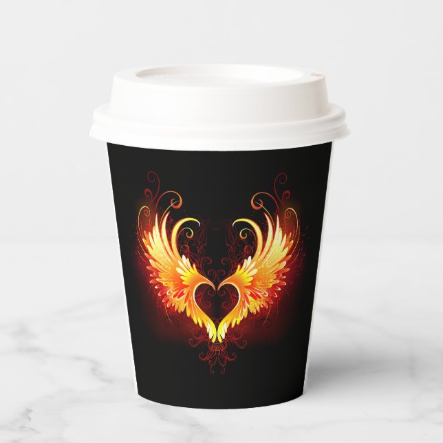 Angel Fire Heart with Wings Paper Cups (Front)
