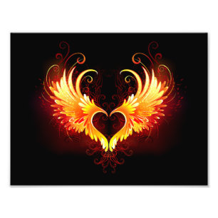 Angel Fire Heart with Wings Photo Print