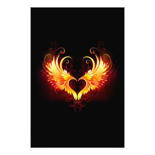 Angel Fire Heart with Wings Photo Print