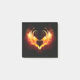 Angel Fire Heart with Wings Post-it Notes