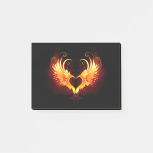 Angel Fire Heart with Wings Post-it Notes