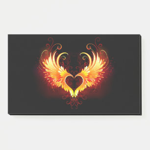 Angel Fire Heart with Wings Post-it Notes