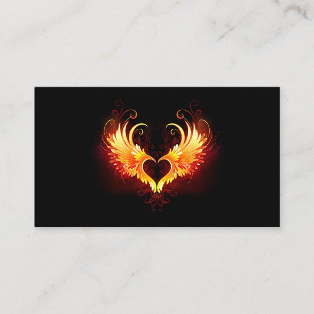 Angel Fire Heart with Wings Referral Card (Front)