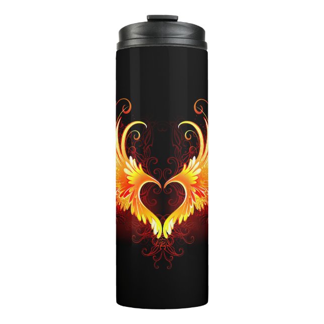 Angel Fire Heart with Wings Thermal Tumbler (Front)