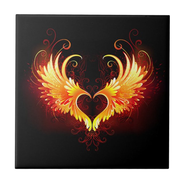 Angel Fire Heart with Wings Tile (Front)