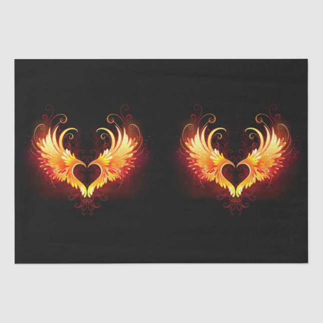 Angel Fire Heart with Wings Tissue Paper (Front)