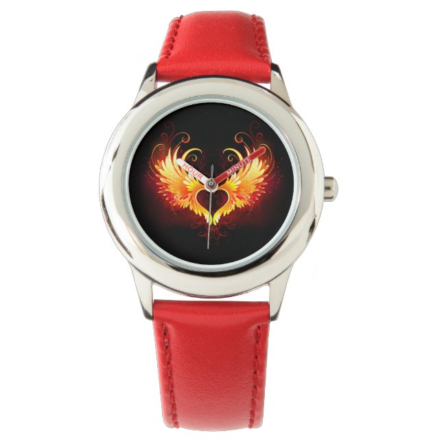 Angel Fire Heart with Wings Watch (Front)
