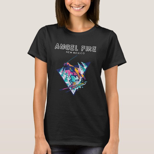Angel Fire New Mexico   Retro Skier T-Shirt (Front)
