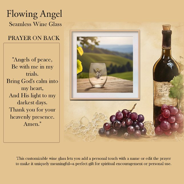 Angel Flowing With God’s Love Stemless Wine Glass (Creator Uploaded)