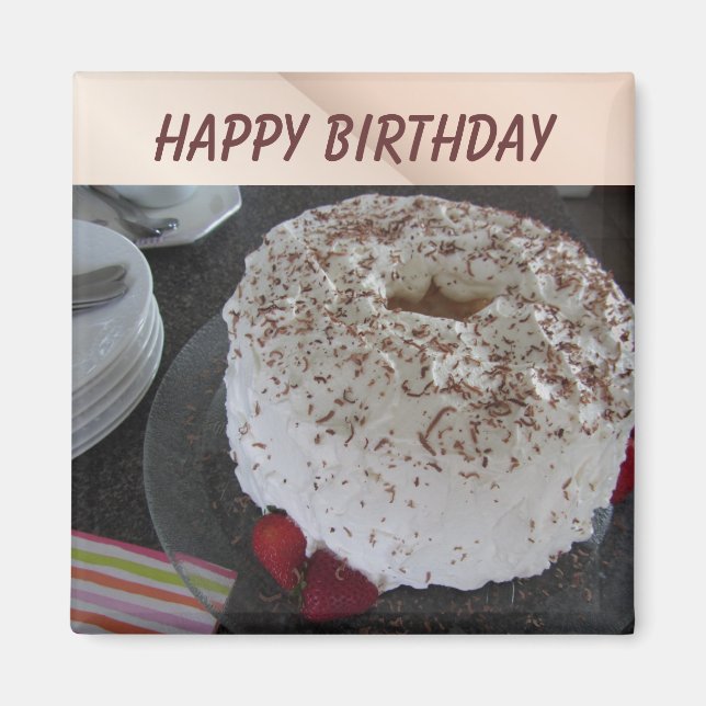 Angel Food Birthday Cake Magnet (Front)