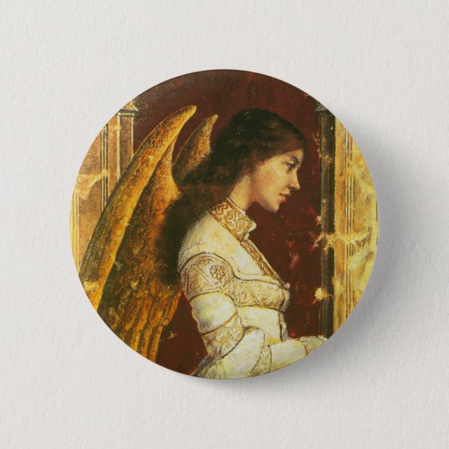Angel Fresco Design 2 Inch Round Button (Front)