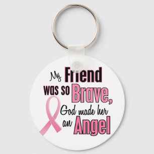 Angel FRIEND Breast Cancer T-Shirts & Apparel Keychain