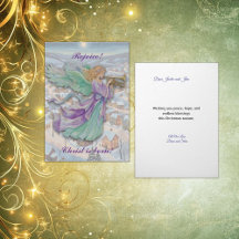 Angel Gabriel Folded Holiday Christmas Card