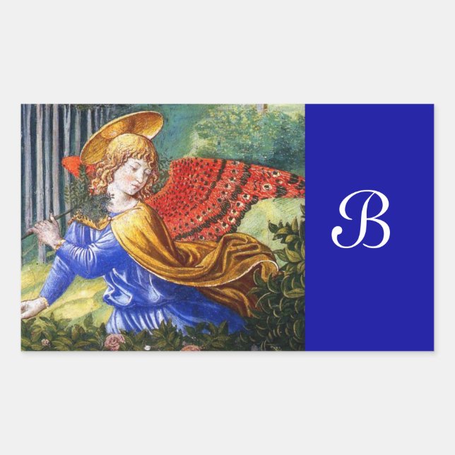 Angel Gathering Flowers in a Heavenly Landscape Sticker (Front)