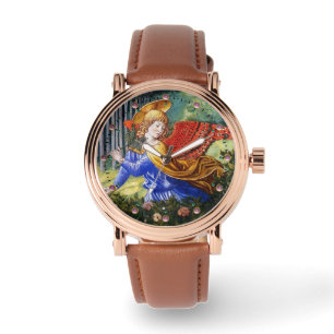 Angel Gathering Flowers in a Heavenly Landscape Watch