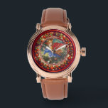 Angel Gathering Flowers in Heaven Red Floral Crown Watch<br><div class="desc">Elegant , classic fruits, vibrant Renaissance fine art , masterpiece from Bottega della Robbia ( Florence - Italy ) .Elegant and classic design with a bright 3D gem stones. by Bulgan Lumini (c) Fresco painting by Italian Renaissance painter Benozzo Gozzoli  c.1460,  Florence,  Italy .</div>