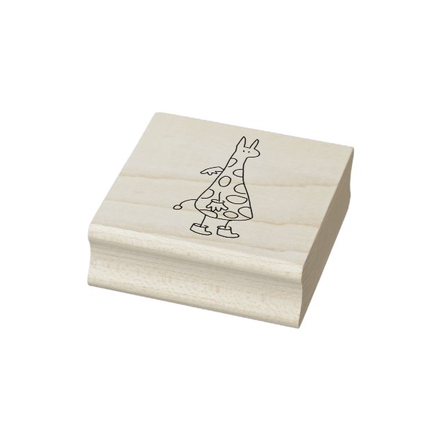 Angel Giraffe Doodle Rubber Stamp (Stamp)