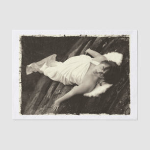 Angel Girl Sepia Tone Beautiful Vintage Art Tissue Paper