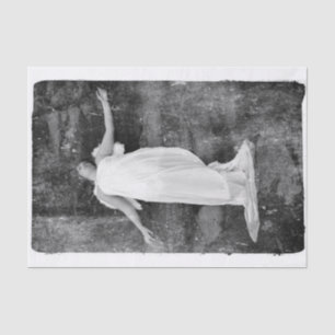Angel Girl Vintage Black And White Texture Grunge Tissue Paper