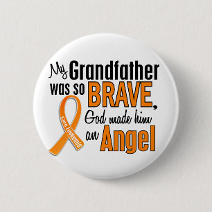 Angel Grandfather Leukaemia 2 Inch Round Button