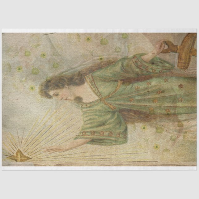 Angel Greeting Christmas Star  Tissue Paper (Front)