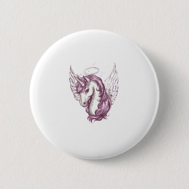 Angel Halo Unicorn (1) 2 Inch Round Button (Front)