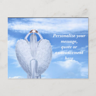 Angel Halo & Wings Personalized Announcement Postcard