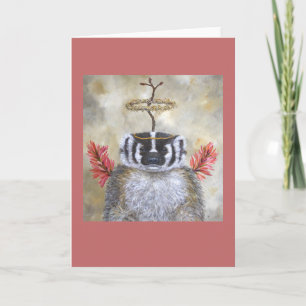 Angel Hazel the badger greeting card