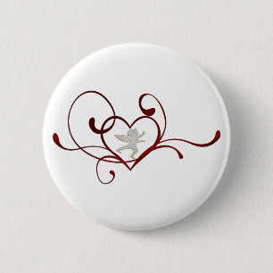 Angel heart 2 inch round button