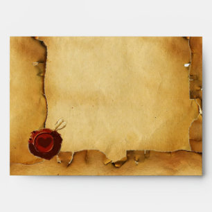 ANGEL HEART RED WAX SEAL PARCHMENT ENVELOPES