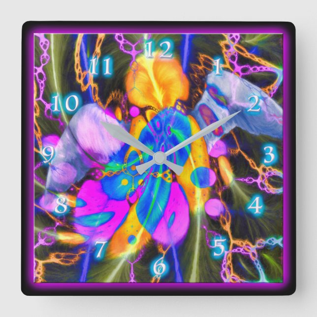 ANGEL HEART SQUARE WALL CLOCK (Front)