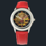 ANGEL HEART WAX SEAL,GEARS MECHANISM STEAM PUNK WATCH<br><div class="desc">Elegant , classy steampunk design with a romantic winged cupid, red wax seal, heart and arrow with 3D pink , red ruby gem stones, suitable for Valentine's Day, romantic engagements, weddings, Christmas holidays .</div>