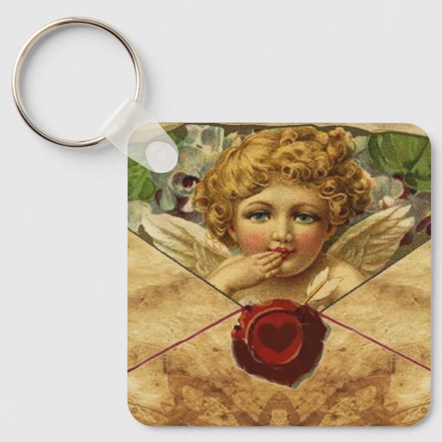ANGEL HEART WAX SEAL PARCHMENT KEYCHAIN (Front)