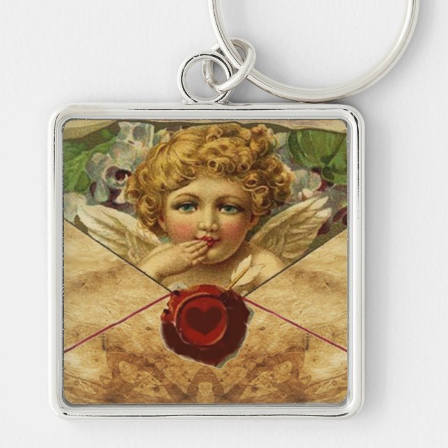 ANGEL HEART WAX SEAL PARCHMENT KEYCHAIN (Front)