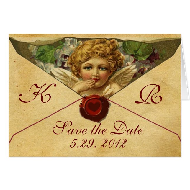 ANGEL HEART WAX SEAL PARCHMENT MONOGRAM (Front Horizontal)