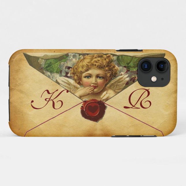 ANGEL HEART WAX SEAL PARCHMENT Monogram Case-Mate iPhone Case (Back (Horizontal))