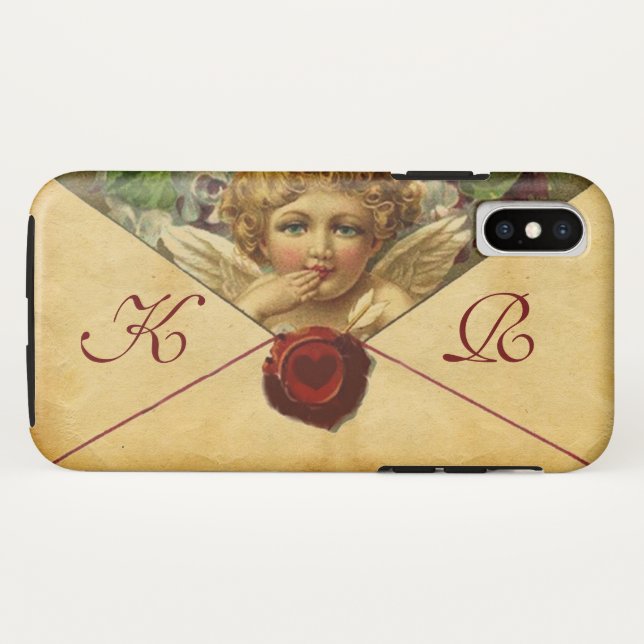 ANGEL HEART WAX SEAL PARCHMENT Monogram Case-Mate iPhone Case (Back (Horizontal))