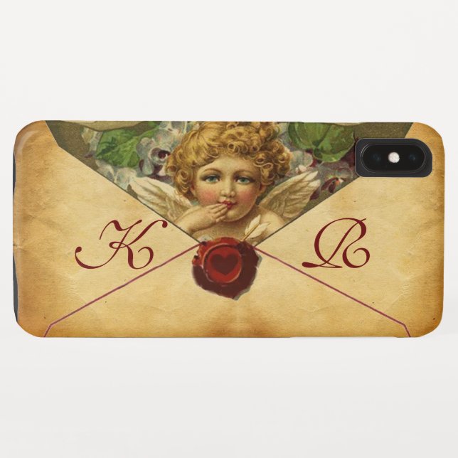 ANGEL HEART WAX SEAL PARCHMENT Monogram Case-Mate iPhone Case (Back (Horizontal))