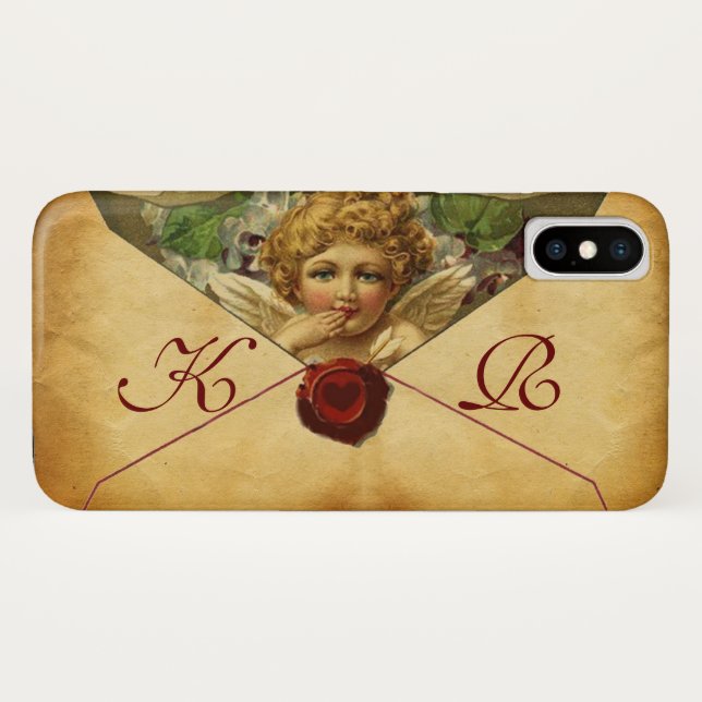 ANGEL HEART WAX SEAL PARCHMENT Monogram Case-Mate iPhone Case (Back (Horizontal))