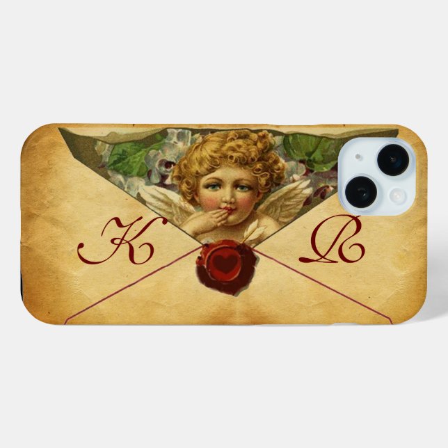ANGEL HEART WAX SEAL PARCHMENT Monogram Case-Mate iPhone Case (Back (Horizontal))
