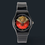 ANGEL HEART WAX SEAL RED RUBY GEMSTONE MONOGRAM WATCH<br><div class="desc">Elegant , classic and classy design with a romantic winged cupid, red wax seal, heart and arrow with 3D pink gem stones,  suitable for Valentine's Day,  romantic engagements, weddings, Christmas holidays .</div>