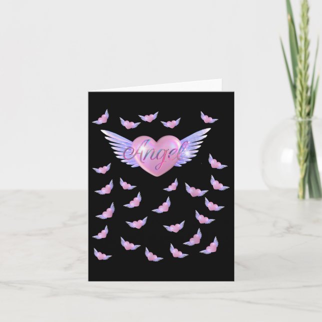 Angel Heart With Wings  Card (Front)