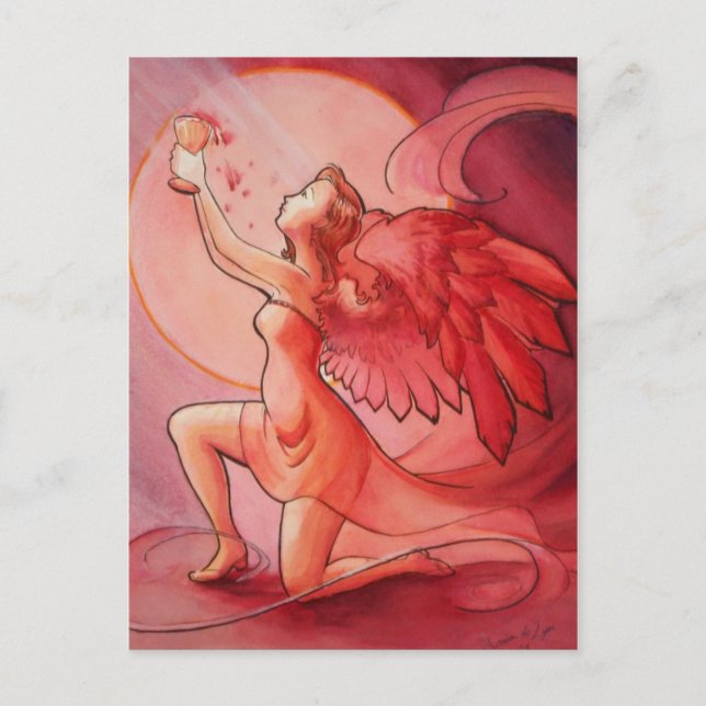 Angel Holding Cup 2 Postcard (Front)