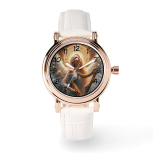 Angel Holding Harpe montre femme