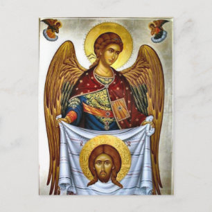 Angel Holding the Holy Mandylion Orthodox Icon Postcard